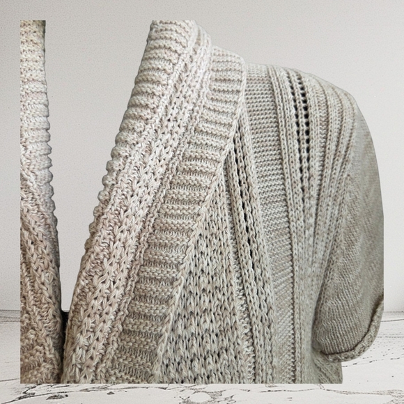 Denver Hayes Cream Open-Front Cardigan Size XL - Picture 2 of 7